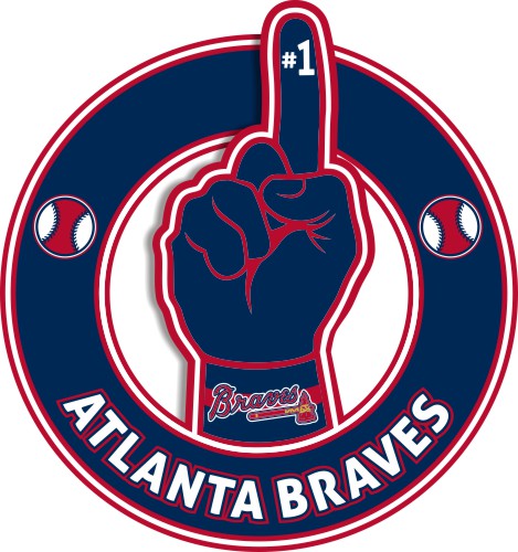 Number One Hand Atlanta Braves logo iron on paper